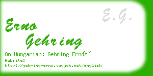 erno gehring business card